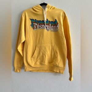 Disney Parks Yellow Hoodie Retro Disneyland Resort Sweatshirt Adult Small